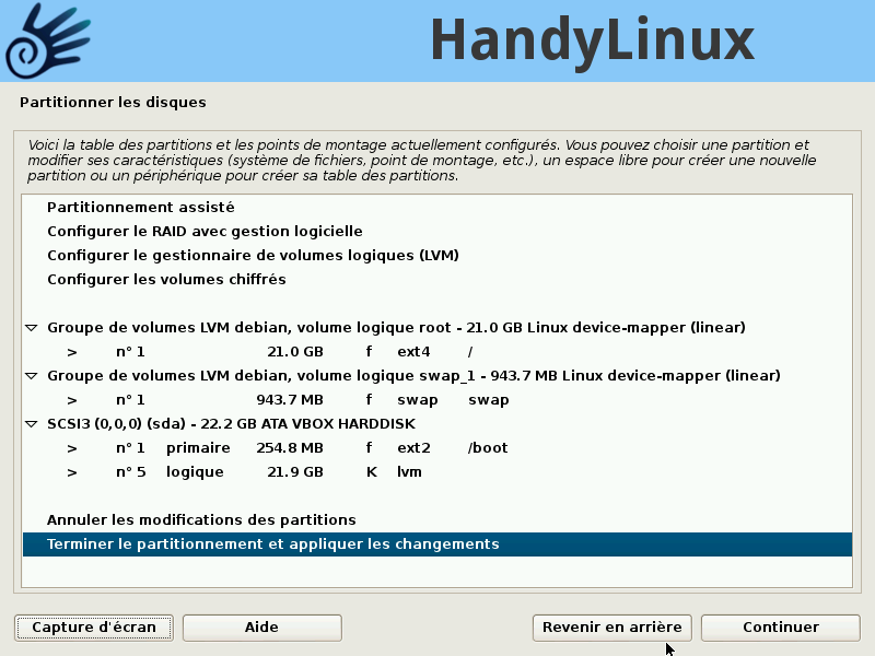 Installation HandyLinux 3